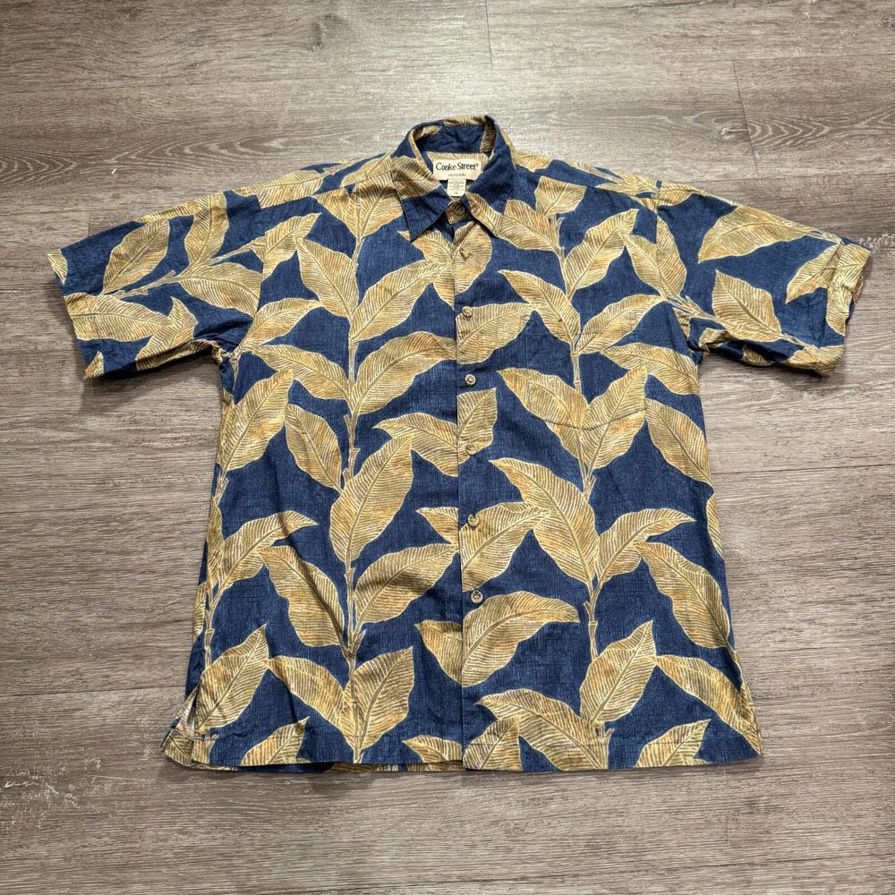 Cooke Street Shirt Mens Small Blue Floral 100%‎ Cotton Short Sleeve Costal Beach